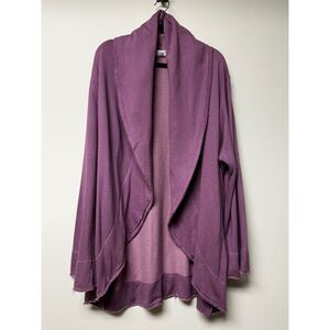 BRYN WALKER Organic Cotton/Bamboo Open Front Wrap Coat Cardigan, Sz XL